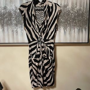 Rachel Roy Dress - Beige Black Zebra Pattern